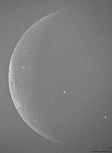 ISS and Moon during daylight