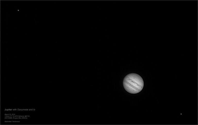 Jupiter with Ganymede and Io